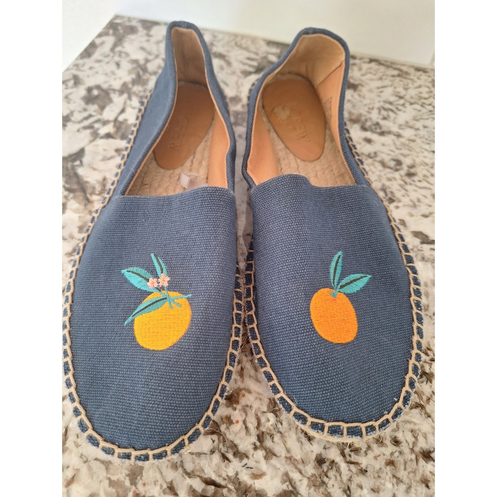 J. Crew Blue‎  Espadrille Flats in Linen Size 6.5